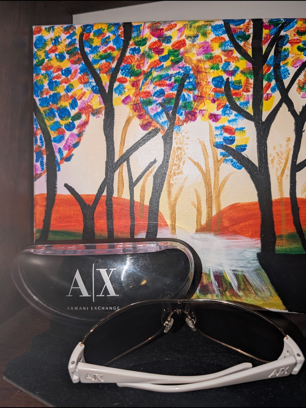 Armani Exchange Sunglasses in Black with Gold Accents - Picture 6 of 6